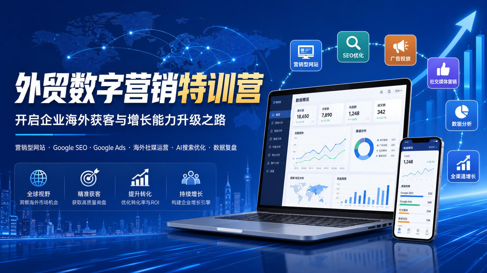外贸数字营销特训营与Google SEO广告推广培训